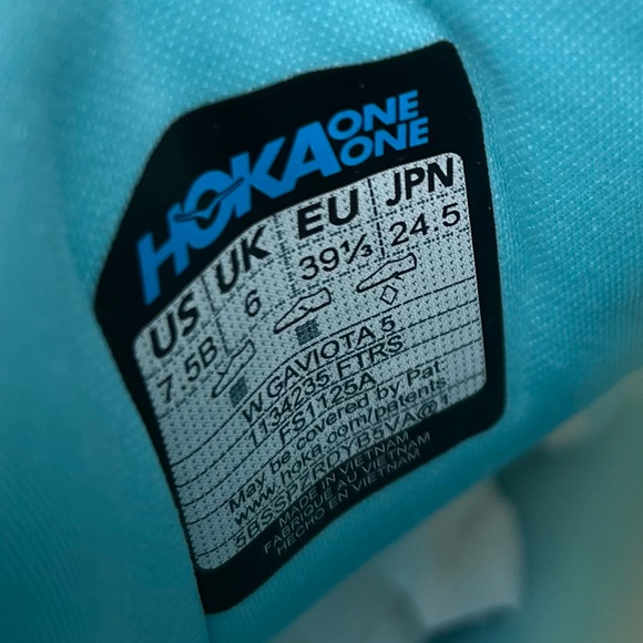 NWT Hoka Gaviota 5 Running Shoe Frost White Rose Gold Blue 7.5 - Picture 8 of 13